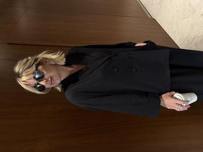 Tok Tencel , Siyah , Ceket Takım