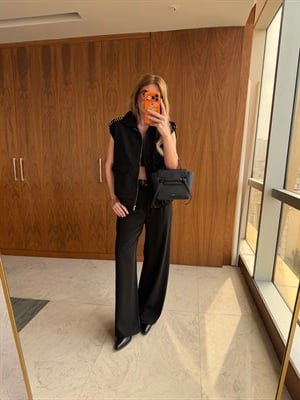 Metal Apoletli , Siyah , Yelek Takım