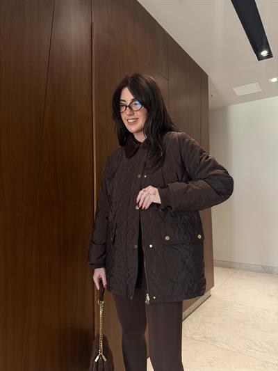 Orijinal Model , Kadife Yaka , Acıkahve , Kapitone Mont