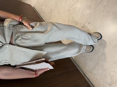 Orijinal Marka , %100 Coton , Beli Lastikli , Bej Palazzo