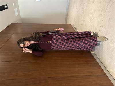 Orijinal Marka , Bordo Ekoseli , Maxi Boy Etek