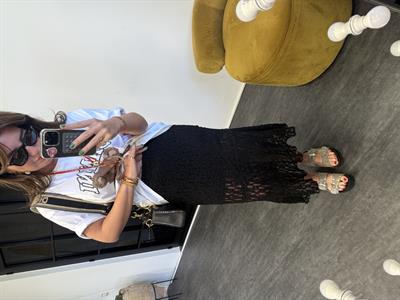 İçi Astarlı , Likralı , Siyah Dantel Etek