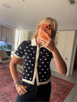 Kalpli Lacivert Önden Düğmeli Merserize