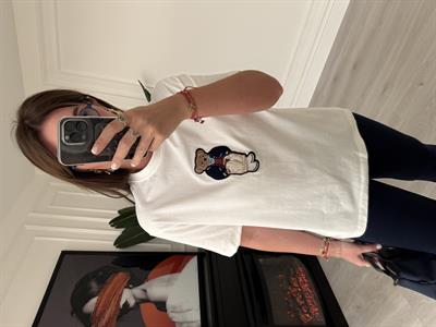 Marka Logo İşlemeli , Beyaz T-shirt