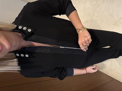 Yakası Taş İşlemeli , Siyah Eşofman Takım