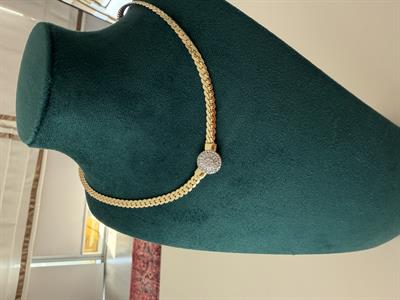 14K Kalın Zincirli , Yuvarlak Kolye