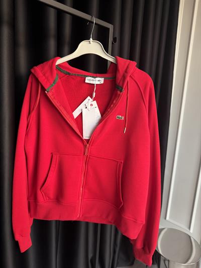 Orijinal Marka Önden Fermuarlı Kırmızı Sweatshirt