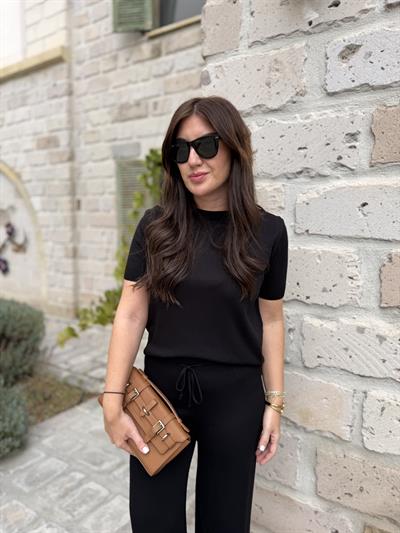 Siyah , Kısa Kollu , Premium Triko Takım