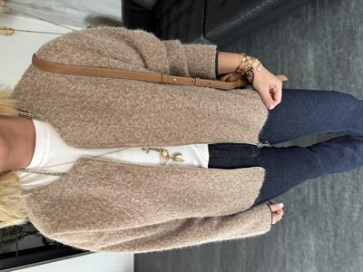 Önden Çift Frermuarlı , Kırçıllı Bej Ceket