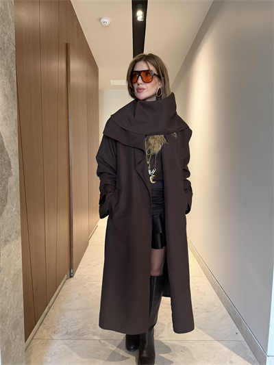 Atkılı , Premium Acıkahve Trençkot