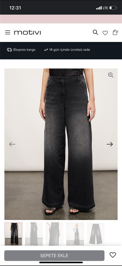 Orijinal Marka Beli Lastikli Füme Palazzo Jean