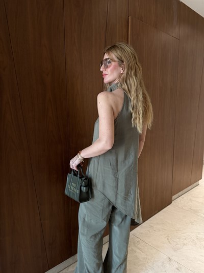 Orijinal Model , Degaje Yaka , Tencel Haki Takım