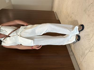 Orijinal Marka , %100 Coton , Beli Lastikli , Ekru Palazzo