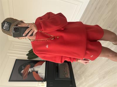 Marka Logolu , Şardonlu Sweatshirt & Şort , Kırmızı Takım