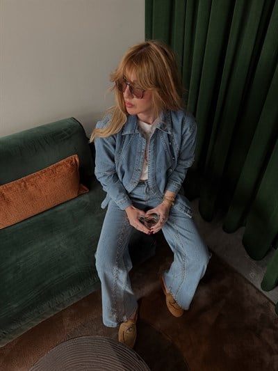 Taş İşlemeli , Yumuşacık , Premium Jean Takım