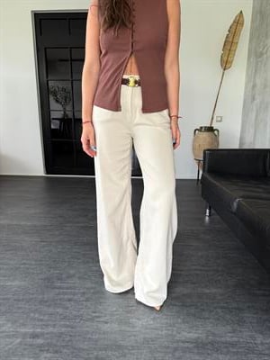 Taş Rengi  , Tencel Palazzo Jean