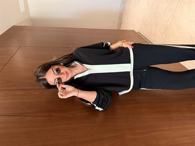 Yarım Fermuarlı , Şerit Detaylı , Siyah Modal Takım