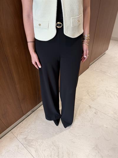 İnce Gold Kemerli , Siyah , Krep Palazzo