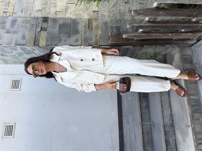 Paçası Çıtçıtlı , Kruvaze Ceket & Pantolon Takım