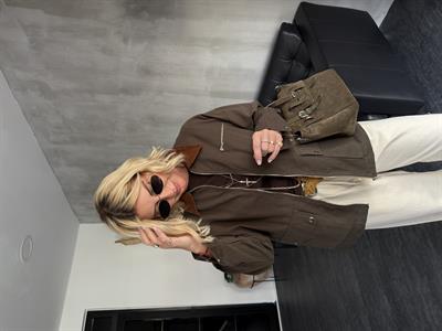 Taba Kadife Yaka , Haki , Gabardin Ceket