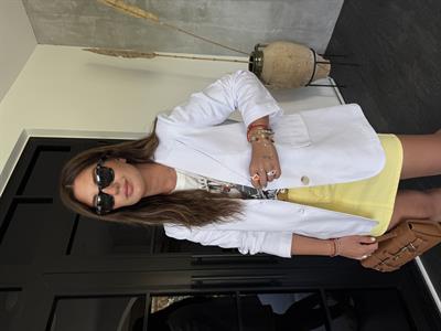 %100 Keten , Beyaz Blazer Ceket