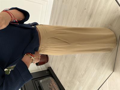 Premium , Arka Beli Lastikli , Camel Tencel Palazzo