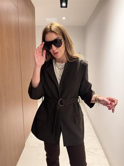 Orijinal Model , Balıksırtı , Kuşaklı Acıkahve Ceket
