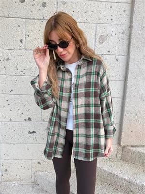 Orijinal Model , Yeşil & Kahve Ekoseli , Oduncu Gömlek