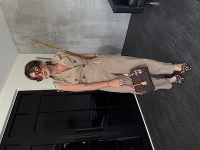 Orijinal Model , Camel , Likralı Teknik Kumaş , Kemerli , Premium Tulum