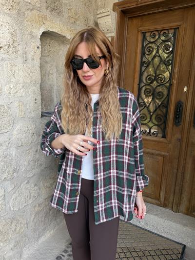 Orijinal Model , Yeşil & Bordo Ekoseli , Oduncu Gömlek