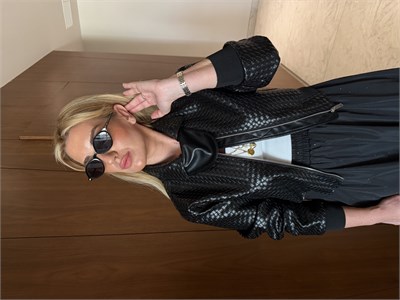 Orijinal Model , Bottega Model , Çıkabilir Yakalı , Premium Deri , Siyah Bomber Ceket