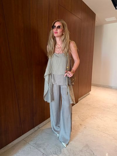 Askılı & Fular Geçişli , Premium Tencel , Vizon Takım