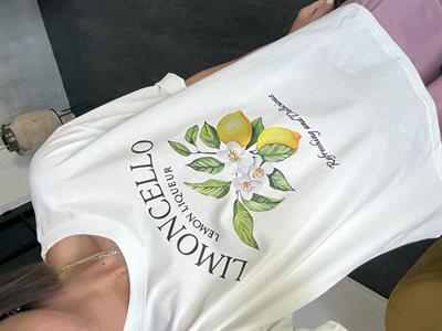 Lımoncello Desenli Beyaz T-Shirt