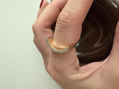 Orijinal Model , Zirkon Taşlı , Yarım Ay Yüzük