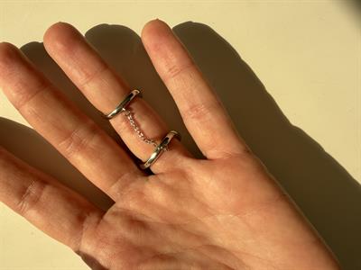 Orijinal Model , Zirkon Taş & Gold Kaplama , Zincirli , Çift Yüzük