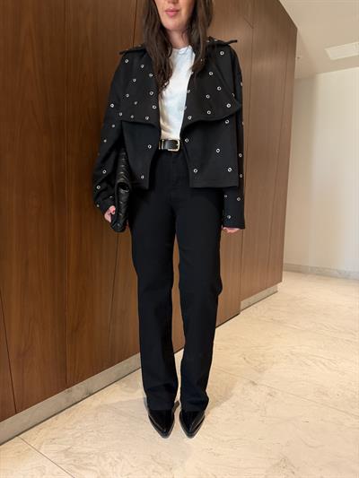 Siyah Kemerli , Likralı , Boru Paça Jean