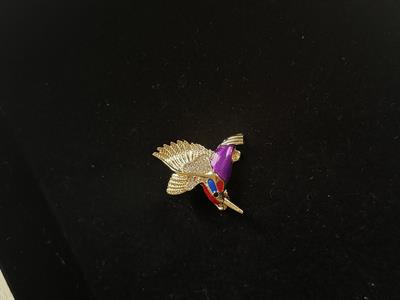 Zirkon Taşlı , Mor Kuş Broş