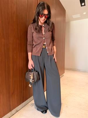 Perry , Koyu Kahve , Tiril Palazzo Pantolon