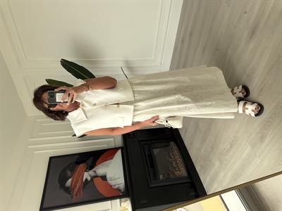 Beli Komple Lastikli İçi Astarlı Fisto Beyaz Etek