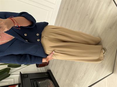 Premium , Arka Beli Lastikli , Camel Tencel Palazzo