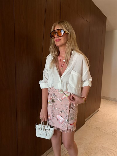 Beyaz  , Tencel , Oversize Gömlek