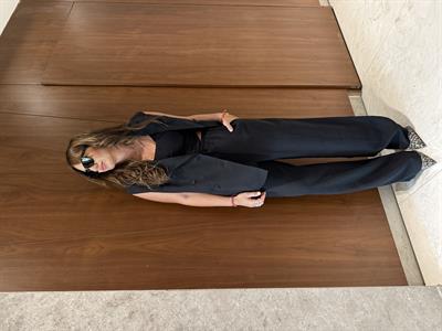 Blazer Yelek & Pantolonlu , Siyah Premium Takım