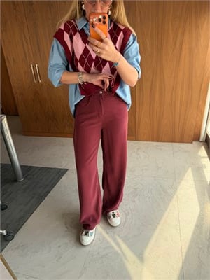 Vişne, Yumuşacık Tencel Jean Pantolon