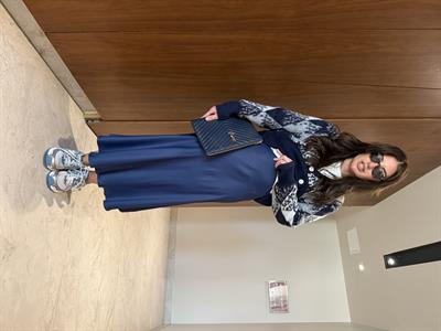 Beli Gizli Lastikli , Pamuk Saten , Lacivert Etek