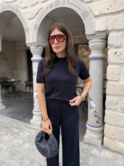 Lacivert , Kısa Kollu , Premium Triko Takım