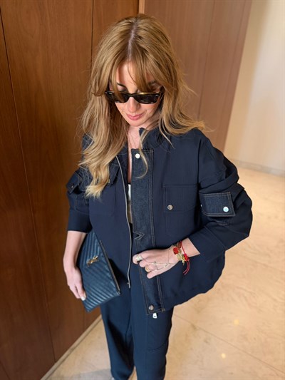 Kot Garnili , Full Likralı , Lacivert Takım