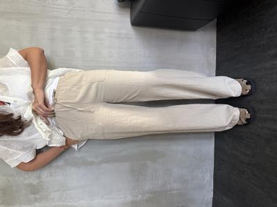 Beli Lastikli , %100 Cotton , Bej Pantolon