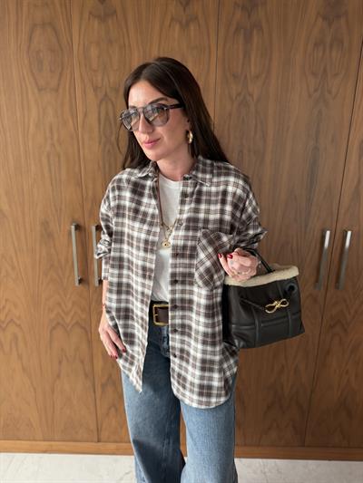 Kahverengi Ekoseli , Cotton Gömlek