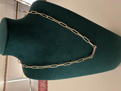 Full Zirkon Taşlı , 14k Kemik Kolye