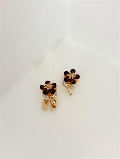 Bordo Çiçekli , Düğme Broş